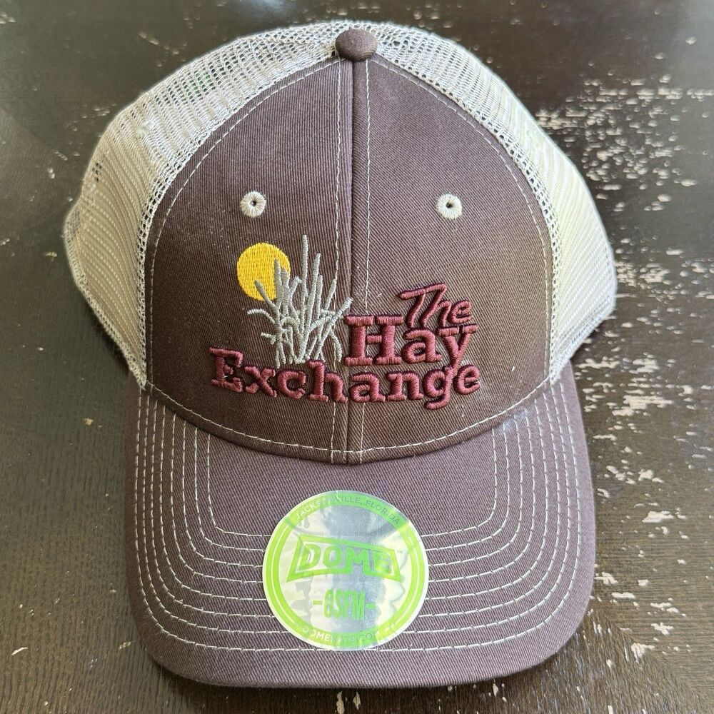 The Hay Exchange Trucker Hat Strap Back Baseball Cap Domehats Mesh